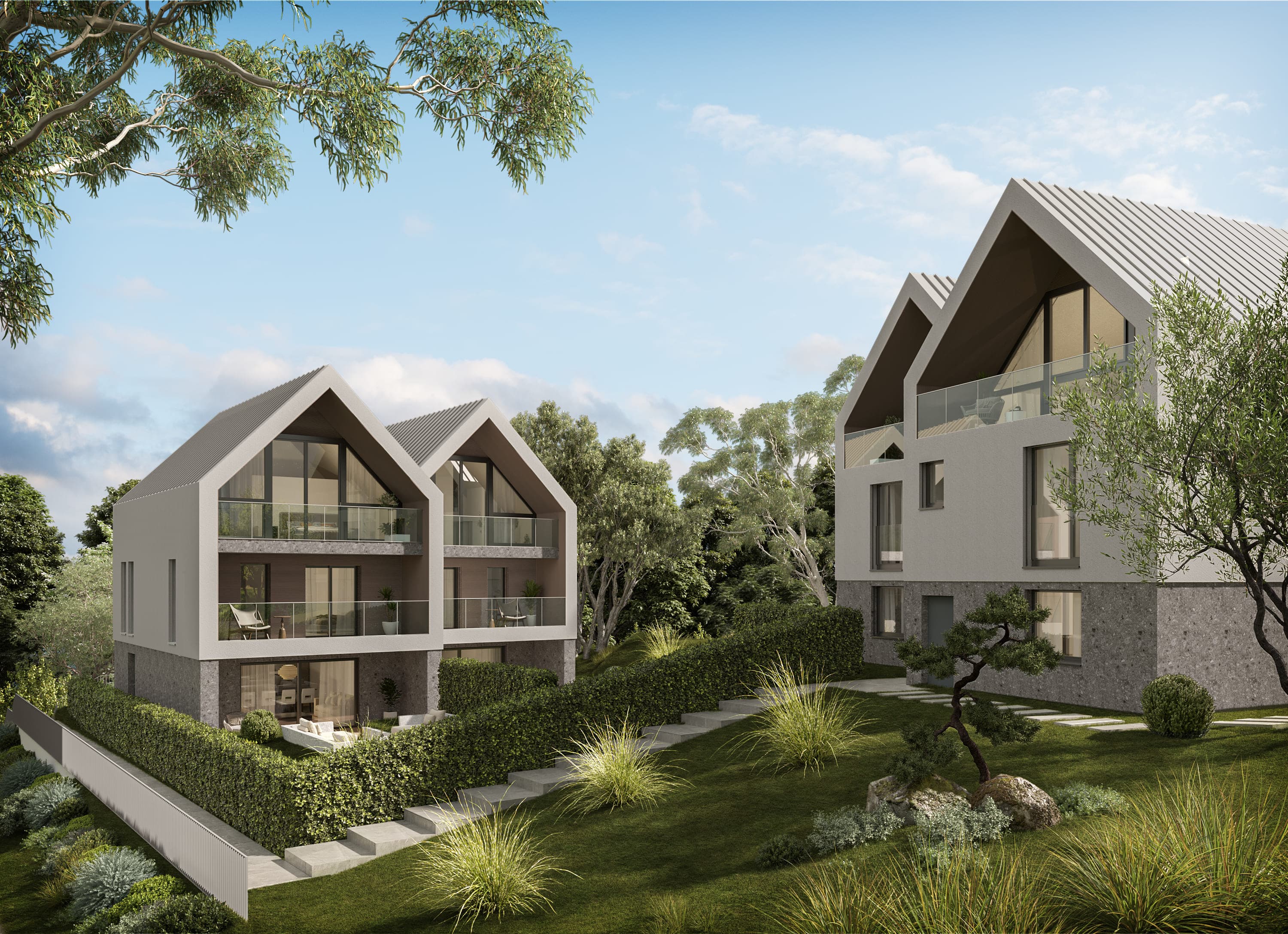 Residential complex with gardens